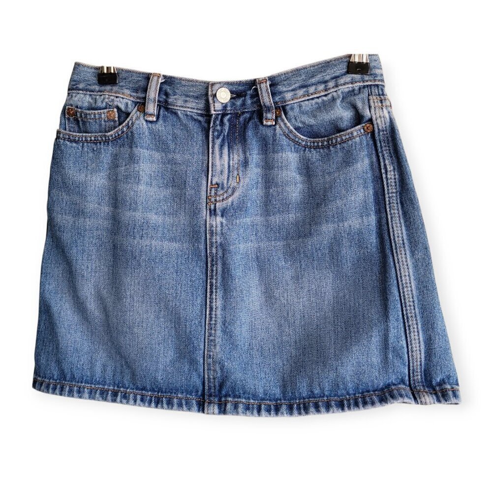 GAP Factory Y2K Vintage Denim Mini Skirt XS Mid Wash 90s Retro Summer Style